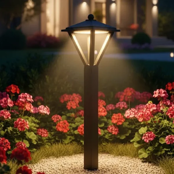 FAROL DE PIE PARA EXTERIOR 75CM NEGRO 3000K 12W LED OS-W267