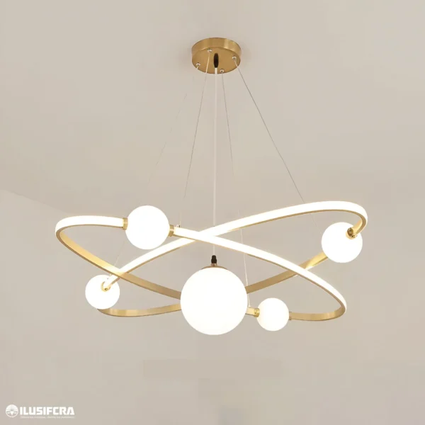 LÁMPARA COLGAR LED ARO CON ESFERA A128