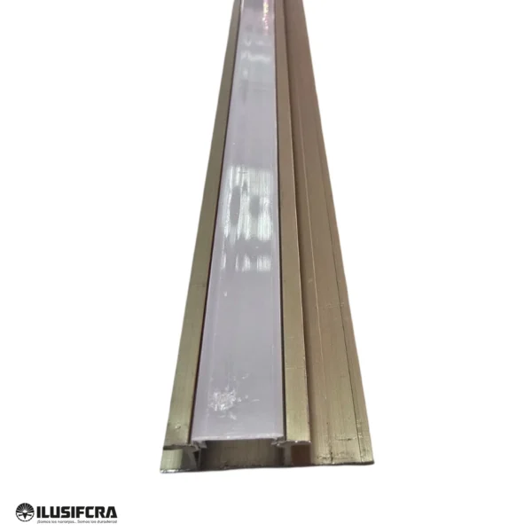 CANALETA ALUMINIO BRONCE TIPO H CON DIFUSOR 3 METROS