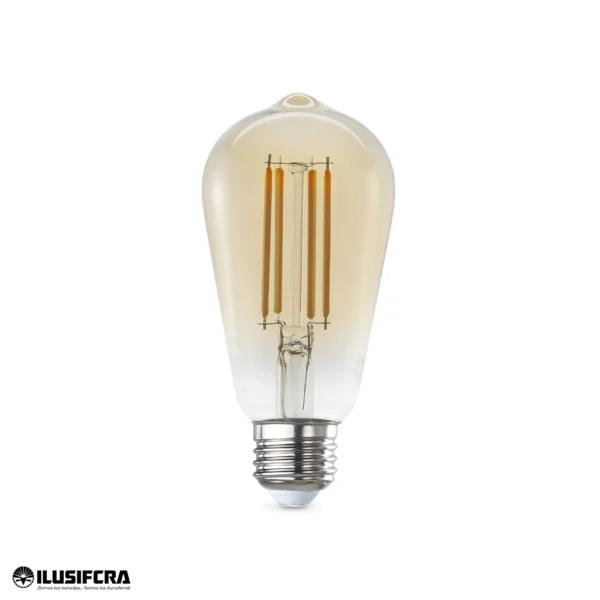 BOMBILLO LED ST64 TRANSPARENTE REDONDO 4W 2700K ILUSIFCRA