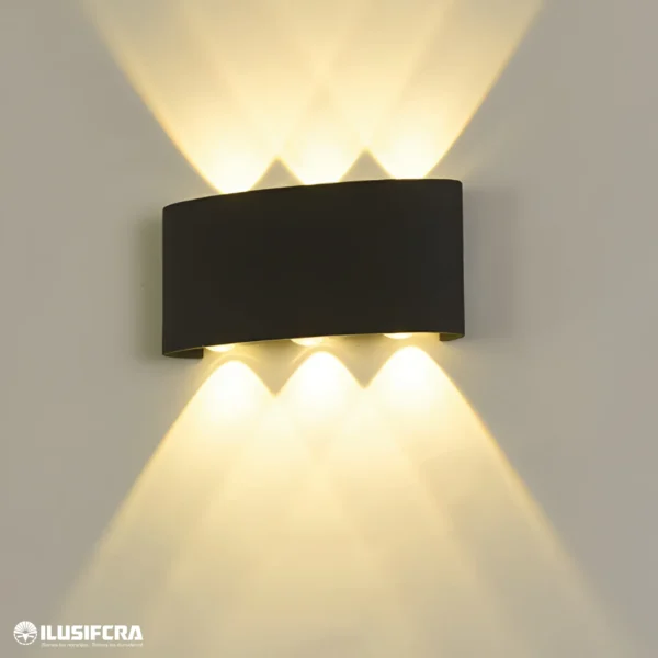 APLIQUE LED PARA PARED 3 LUCES OS-W02-6-6W 3203-3 NEGRO