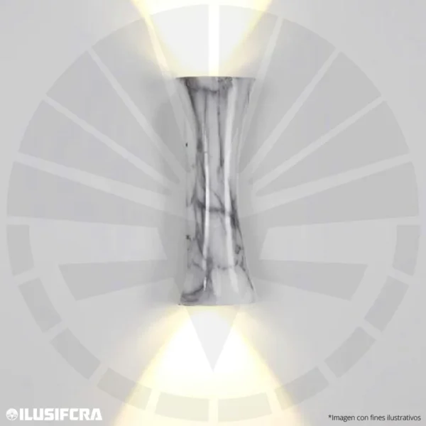 APLIQUE LED PARA PARED 2 LUCES OS-W212/4-10W MÁRMOL 3000K