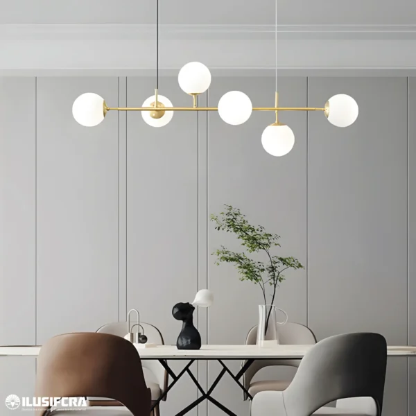 LÁMPARA DE COLGAR RECTANGULAR DORADA ITALIANA 9400-6