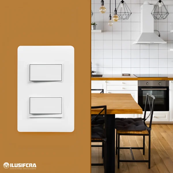APAGADOR LUZICA DOBLE 15A BLANCO PU5200