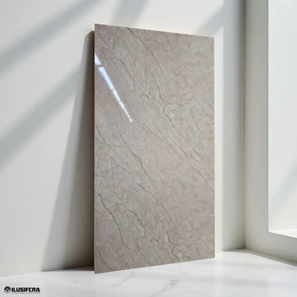 LAMINA - PANEL CARBONIZADO ESTILO MARMOL BEIGE 2010 1.22M X 2.44M / 5MM