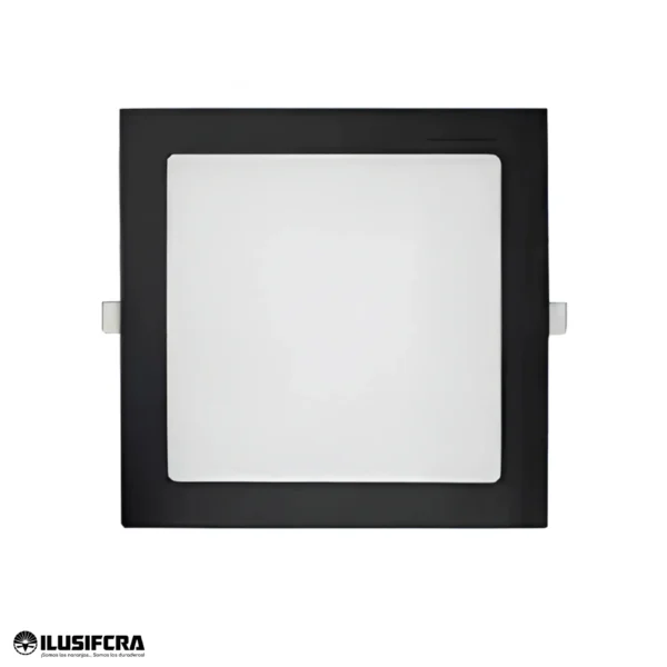 PANEL LED 12W EMPOTRAR 3000K CUADRADO BORDE NEGRO ILUSIFCRA SL0038N