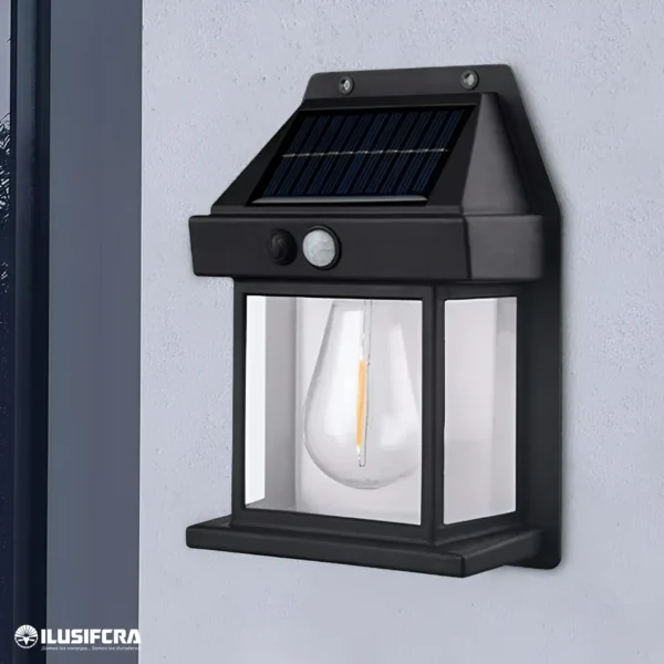 LAMPARA DE PARED SOLAR CON BOMBILLO VINTAGE SZ-1L BK-888