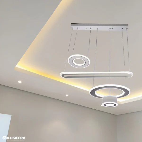 LAMPARA COLGAR 2708/6008 AROS BLANCA