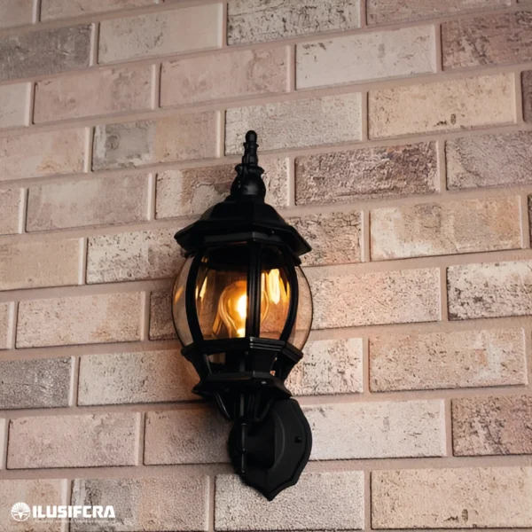 FAROL DE PARED PARA EXTERIOR NEGRO E27 2024S-1W
