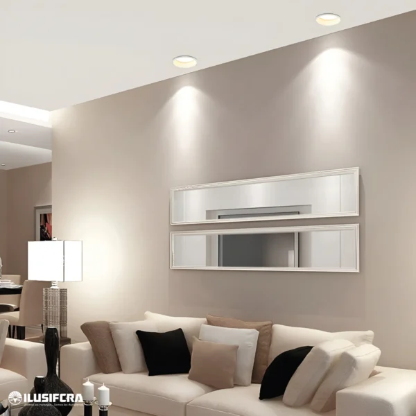 SPOT LED PT-3004 7W BASE BLANCO + BORDE BLANCO 3500K ILUSIFCRA