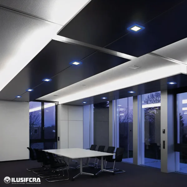 PANEL LED JY289 3+3 BORDE AZUL CUADRADO
