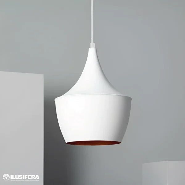 LAMPARA COLGAR TY0115B CAMPANA BLANCO
