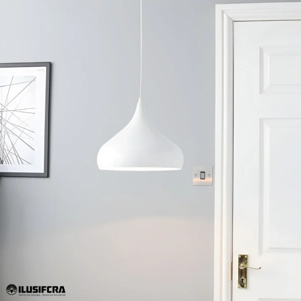 LÁMPARA COLGAR TG2032 ESTILO CAMPANA BLANCA