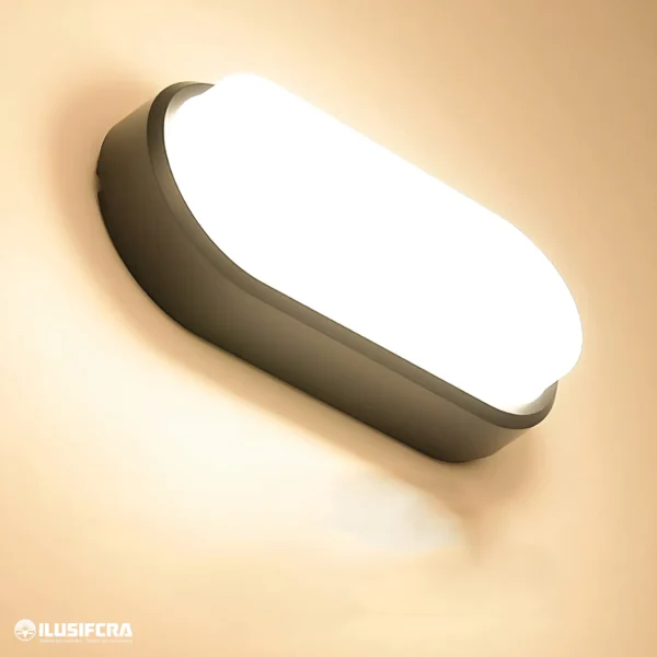 LAMPARA LED OVALADA PEQUEÑA APRUEBA DE HUMEDAD 15W BH002S