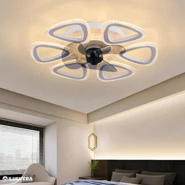VENTILADOR CON LUZ LED PARA TECHO CON 6 ASPAS XH649-6