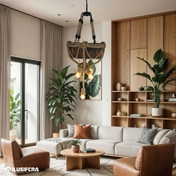 LAMPARA DE COLGAR DECORATIVA RUSTICA 3363-4