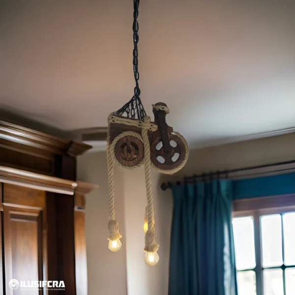 LAMPARA DE COLGAR DECORATIVA RUSTICA 3321-3
