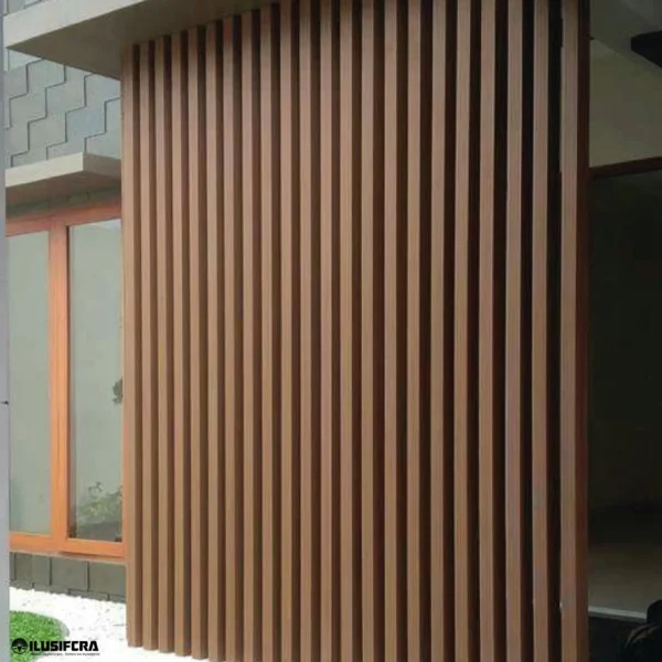 TUBO CUADRADO VIGA PVC ACABADO DECORATIVO CAOBA OSCURO 50X50 YDA2203 X 2.90M PARA EXTERIOR