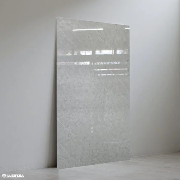 LÁMINA - PANEL CARBONIZADO ESTILO MARMOL GRIS SY-601 1.22M X 2.44M / 5MM
