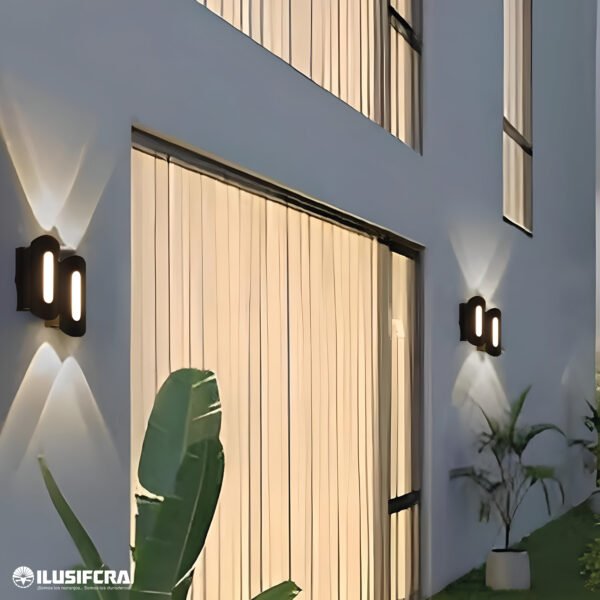 APLIQUE LED PARA PARED 2 LUCES OS-W207/4-6W NEGRO