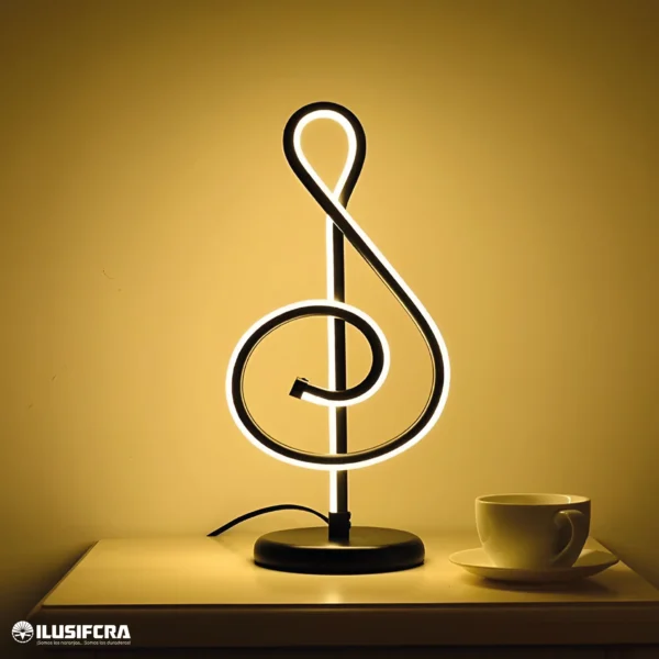 LAMPARA DE MESA SIGNO MUSICAL NEGRA L005