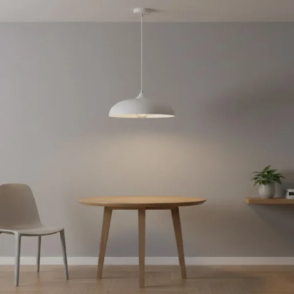 LÁMPARA COLGAR TG2024 SEMICIRCULO BLANCA