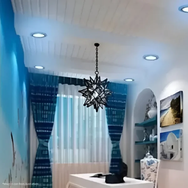 PANEL LED JY288 12+4 BORDE AZUL REDONDO