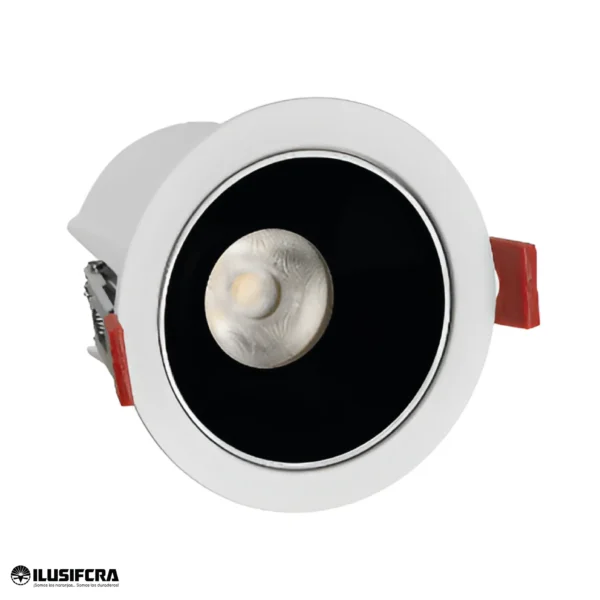 SPOT LED PT-3002 7W BASE BLANCO + BORDE NEGRO 6500K ILUSIFCRA