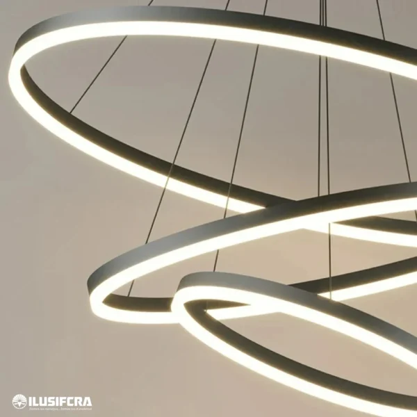 LAMPARA DE COLGAR 3 AROS LED TRITONOS XH2447 -2+4+6