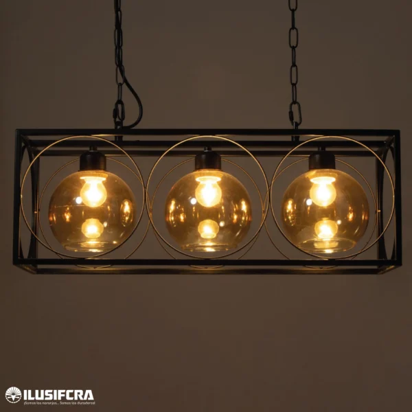 LAMPARA DE COLGAR 3 CANASTAS RUSTICAS T-PIHT4 ILUSIFCRA