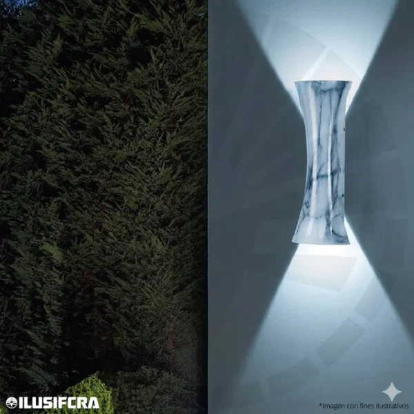 APLIQUE LED PARA PARED 2 LUCES OS-W212/4-10W MÁRMOL 6000K