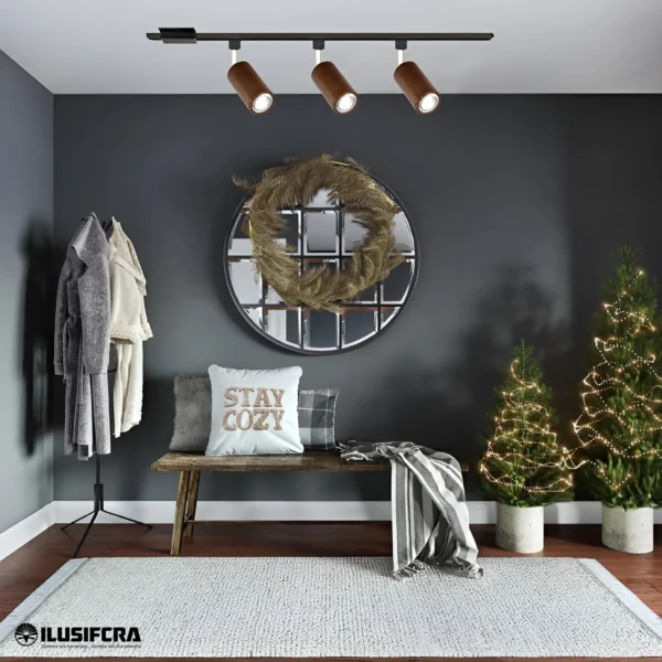 Lámpara de riel decorada café oscuro socket GU10 CX-NW1