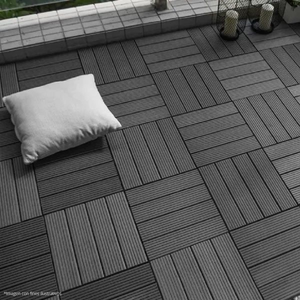 AZULEJO PARA TERRAZA UNIDAD GRIS CENIZA 30CM X 30CM IS006