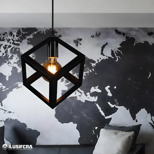 LÁMPARA COLGAR XH317-1 CUBO E27 FL-0023