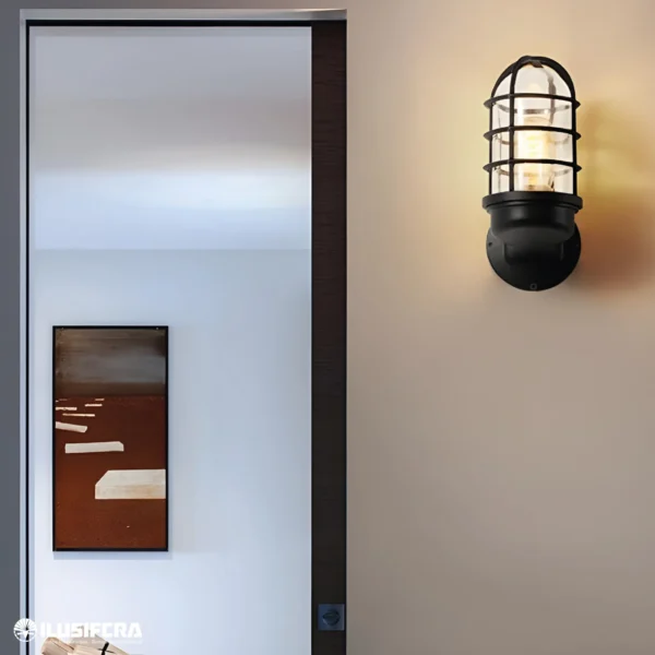 FAROL DE PARED PARA EXTERIOR NEGRO 2233