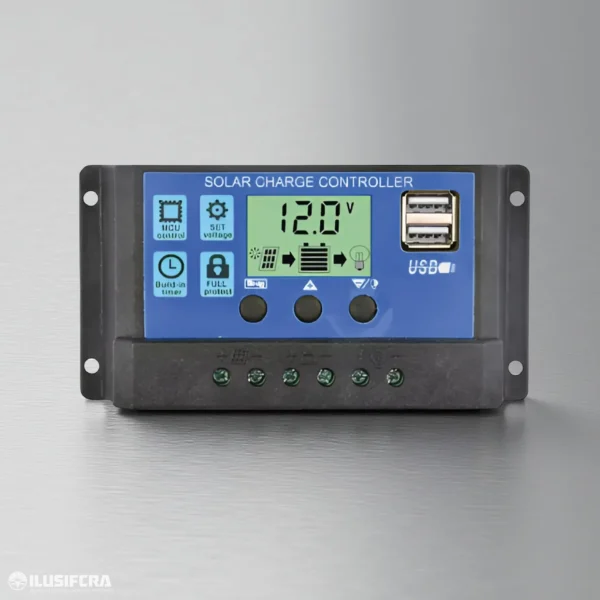 CONTROLADOR PARA PANEL SOLAR 12V/24V 20A