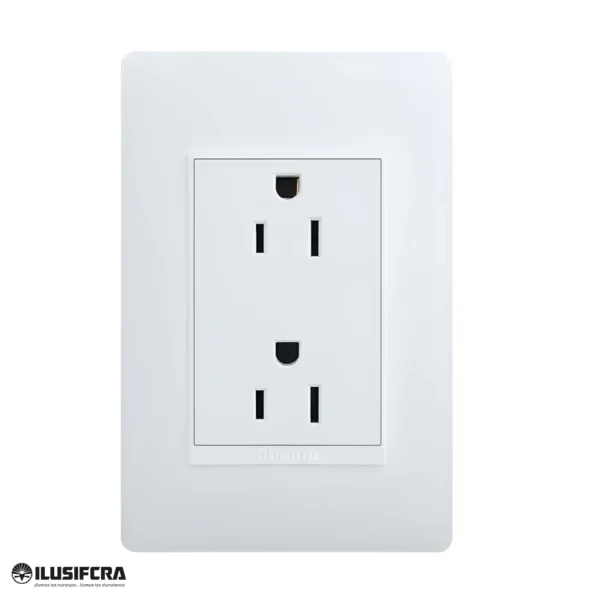 TOMA DOBLE POLARIZADO LUZICA BLANCO TR 2P PU1228TR