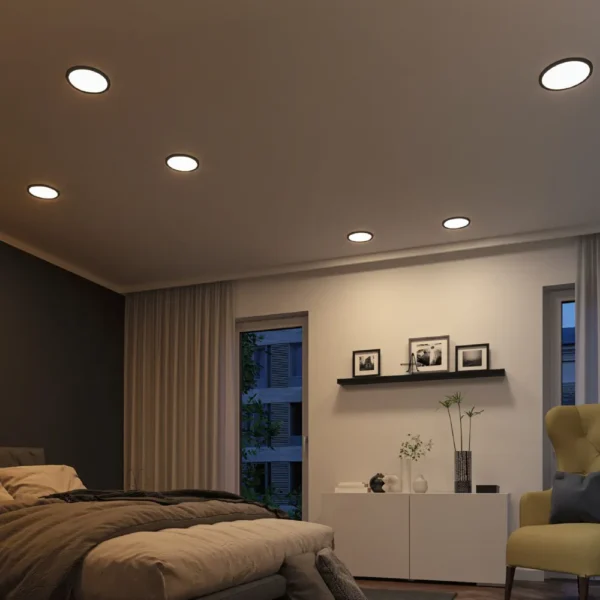 PANEL LED 12W EMPOTRAR 3000K REDONDO BORDE NEGRO ILUSIFCRA SL0033N