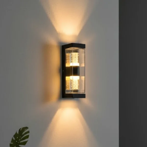 APLIQUE LED MEDIANO PARA PARED 2 LUCES OS-W316/1 NEGRO 3000K
