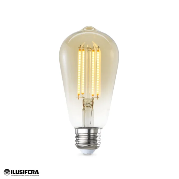 BOMBILLO LED ST64 AMBAR REDONDO 4W 2700K ILUSIFCRA