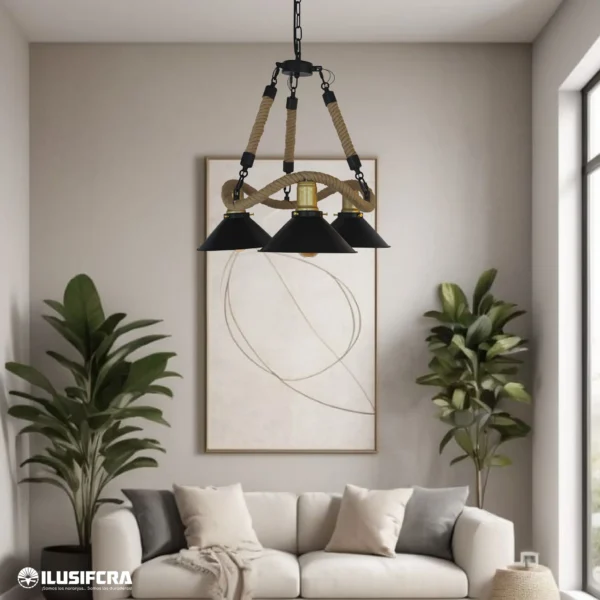 LAMPARA DE COLGAR DECORATIVA RUSTICA 3153-3