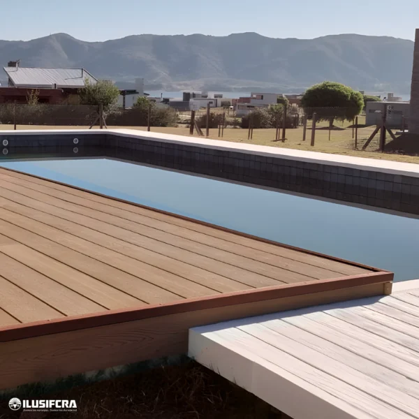 ESQUINERO ANGULAR DE PISO DECK WPC ACABADO CAOBA OSCURO X 2.90M IS009